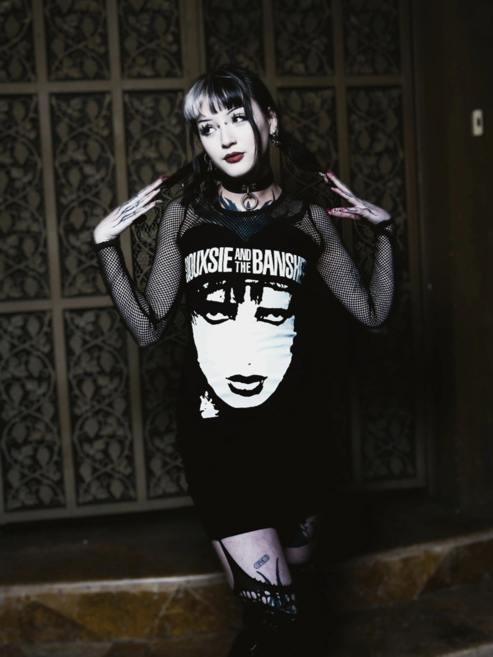 Siouxsie and The Banshees Graphic Black Mini Dress